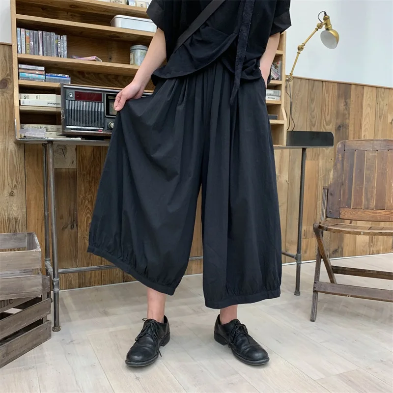 

M-5XL! Большие мешковатые шаровары 2019 темно-черная плиссированная круглая ножка мешковатые широкие носочки