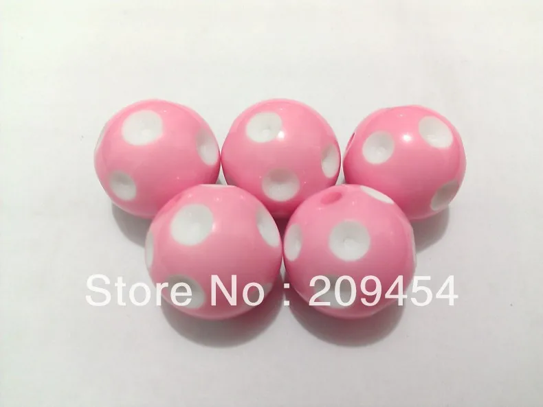 Заводская цена! 20 мм 100 шт./лот розовые акриловые бусины в горошек крупные для
