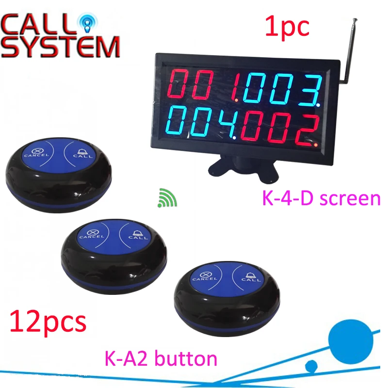 

1 display receiver 12 table button Waiter buzzer calling system for service device