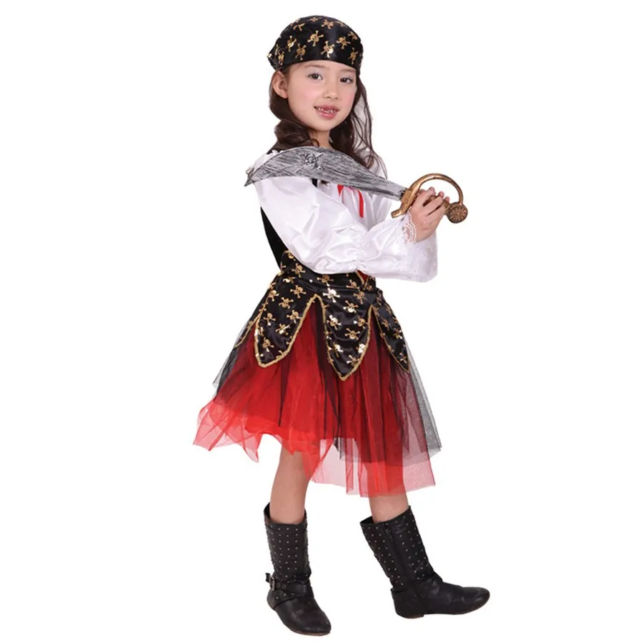2019 Новый пиратские костюмы для девочек вечерние платья Рождественский костюм