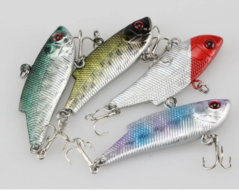 

5PCS fishing floating Minnow VIB Lure bait Sinking lure Hook 5CM/6.5g