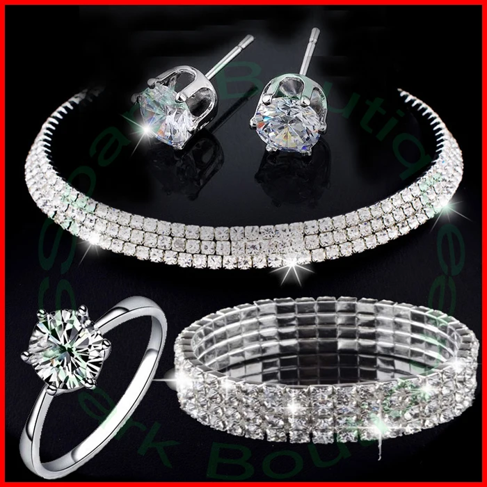 Кристалл кубического циркония Африканское ожерелье Свадебные Ювелирные наборы