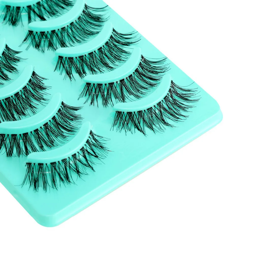 5Pairs False Eyelashes Natural Fashionable Girl Black Imported Fiber Long Curly cosmetic Eyelash Handmade Messy Cross Lash | Красота и