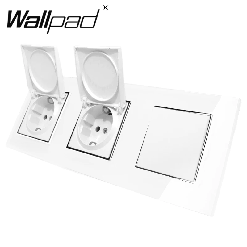 Европейская розетка с Кепки и светильник переключатель Wallpad люксовые клавишные