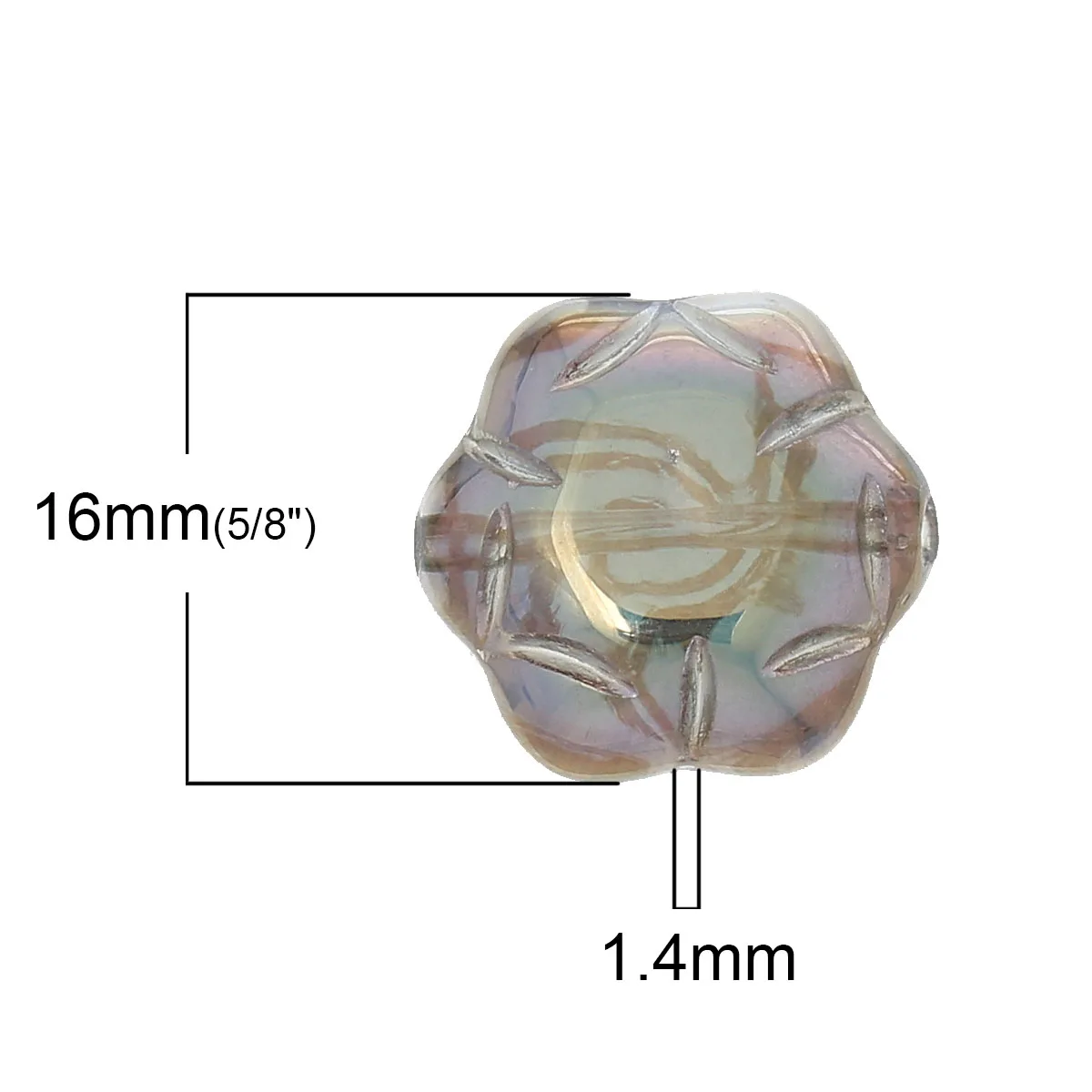 Стеклянные бусины DoreenBeads темно фиолетовые золотистые прозрачные около 16 мм x 15