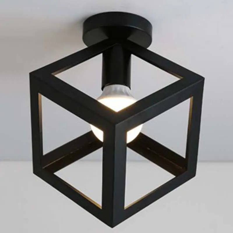Woxoyozo 2017 Горячая Современные Простые Nordic Утюг потолочный светильник Black Cube Форма
