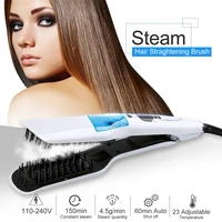 professional steam fast hair straightener comb spray vapor flat iron hair straightening brush lcd display hair styling tools