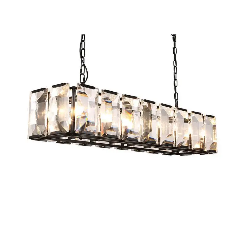 Прямоугольная большая Хрустальная люстра лампа для ресторана кафе освещение