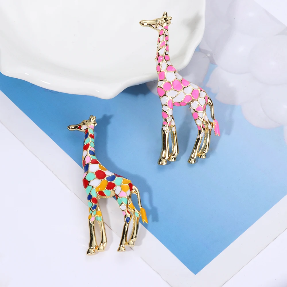 Модный эмалевый жираф женская брошь в виде милых животных модные украшения