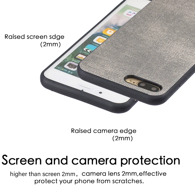 Роскошная джинсовая кожаная сумка из ткани для Apple iPhone 7 Plus чехол телефона деловая