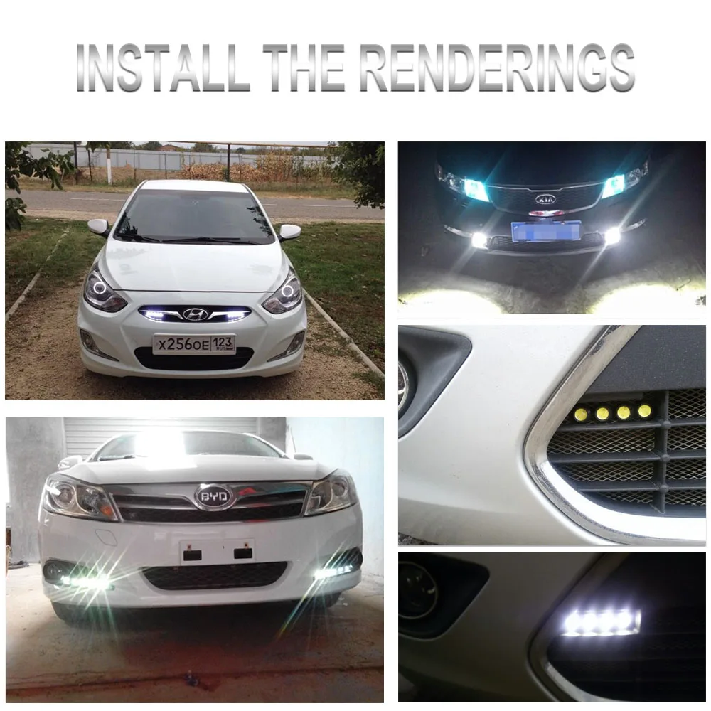 KEIN 2PCS 18mm Eagle Eye DRL car led daytime running modified chassis license plate styling Auto Vehicle light 12V for Honda | Автомобили