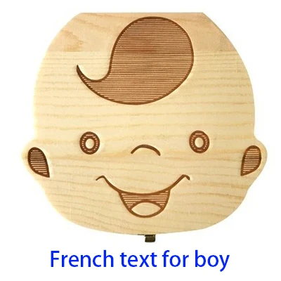 French Boy Испанский/английский/Португальский/французский/Россия детская деревянная коробка для зубов органайзер для хранения молочных зубов для сбора зубов Umbilica Lanugo сохранить подарки - Цвет: French Boy