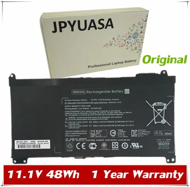 Аккумулятор 7XINbox 11,1 В 48 Вт · ч, оригинальный RR03XL для ноутбука HP ProBook 430 440 450 455 470 HSTNN-UB7C G4 MT20 851477-541 851610-850