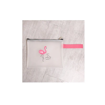 small flamingo Kawaii Милая панда Фламинго Сумка-файл для документов водонепроницаемый прозрачный Презентация папка Органайзер школьные офисные принадлежности sl1121 - Цвет: small flamingo