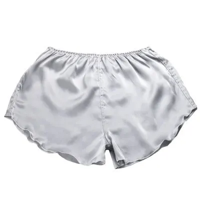 Silvery white Летние шелковые женские шорты для дома, безопасные штаны, леггинсы, шелковые трусики - Цвет: Silvery white