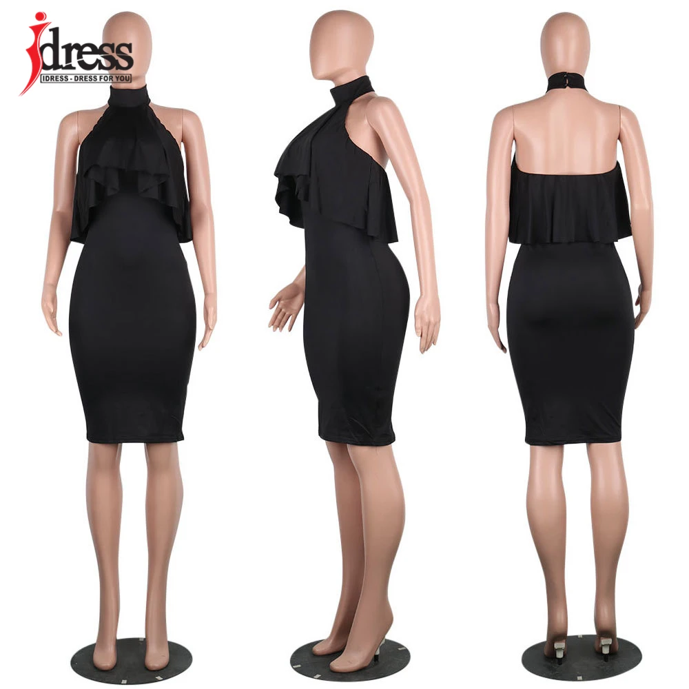 IDress новое черное синее зеленое красное платье летние женские сексуальные с