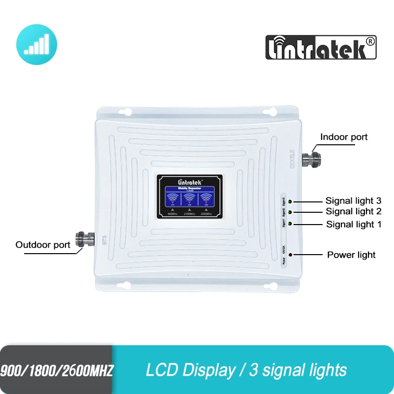 Усилитель сигнала Lintratek 2G 2600 4G 3G трехдиапазонный GSM 900 WCDMA 2100 FDD LTE сотовый телефон