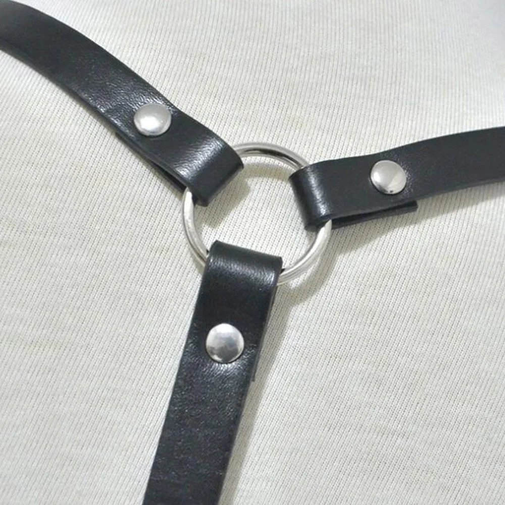 Черный ремень из искусственной кожи женские модные панк-рок хип-хоп Harajuku бондаж