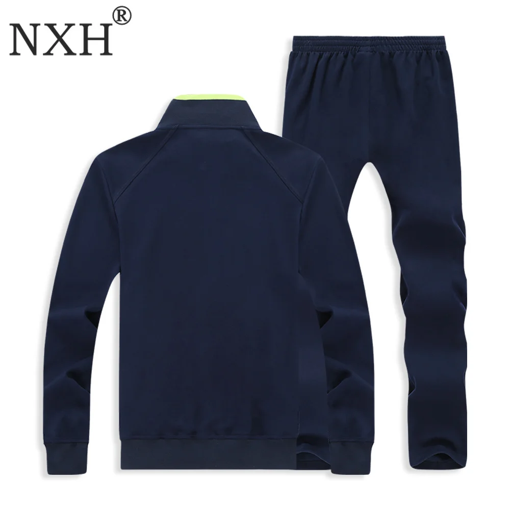 NXH размера плюс спортивный костюм 6XL 7XL 8XL длинный хлопковый набор мужской с