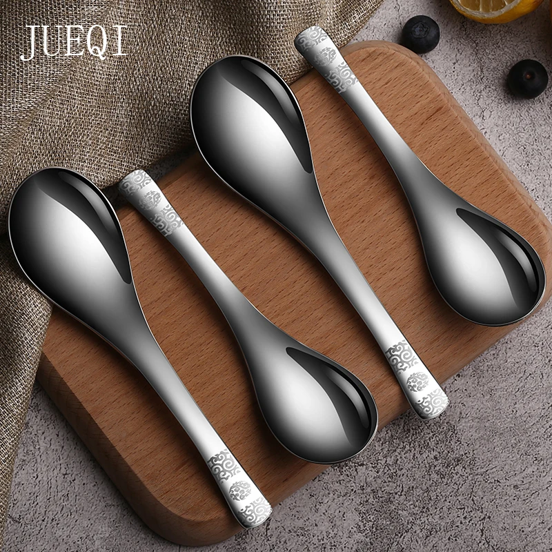 Ложка суповая из нержавеющей стали JueQI 304 углубляющая утолщенная большой