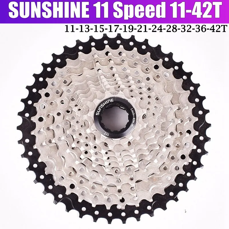 11S 11-42T SUNSHINE 11 speed Freewheel MTB Запчасти для горного велосипеда кассета Freewheel Золотой 11-42T 46T 50T для запчастей XT M8000 SLX M7000 M9000 - Цвет: 11S 11-42T