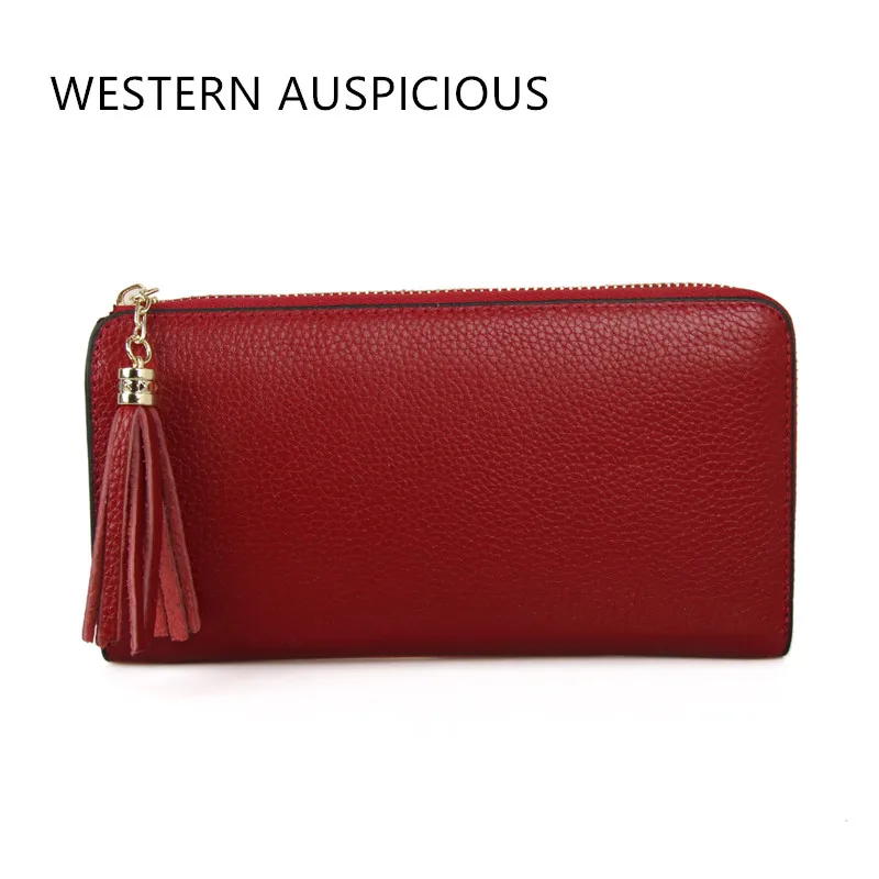 Бумажники в западном стиле для женщин качественный Дамский кошелек из воловьей