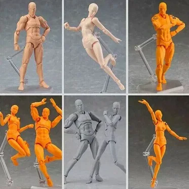 Figma BODY KUN / CHAN серый оранжевый желтый ПВХ фигурка модель игрушки 14 см | Игрушки и