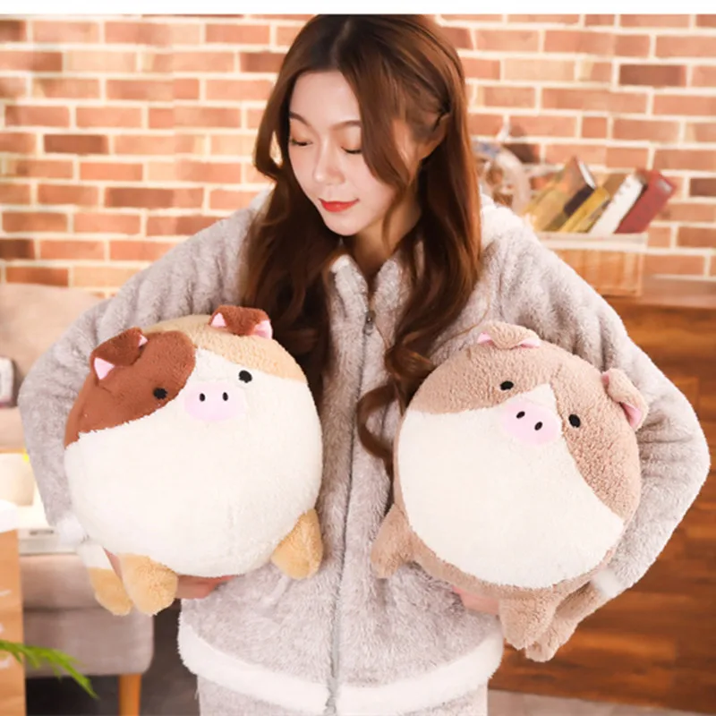 Huggable Новинка милая Толстая свинка Мягкие плюшевые игрушки животные счастливая