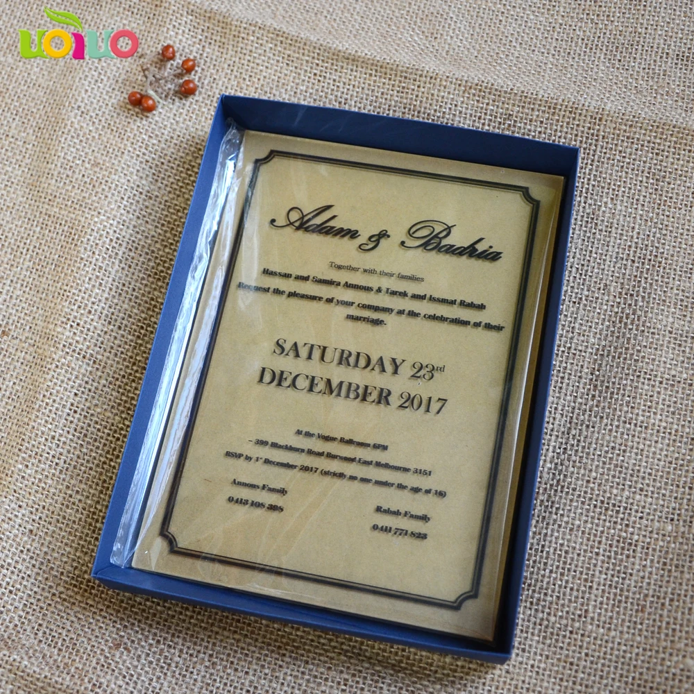 Лазерная резка печать на заказ или гравировка акриловая пригласительная карта