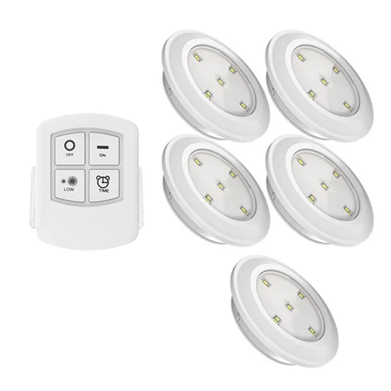 5 lamp 1 remote Диммируемый светодиодный светильник для шкафа с питанием от батареи, 5 светодиодов, лампы с беспроводным сенсорным датчиком или пультом дистанционного управления, для гардероба, лестницы, светодиодная Ночная лампа - Цвет: 5 lamp 1 remote