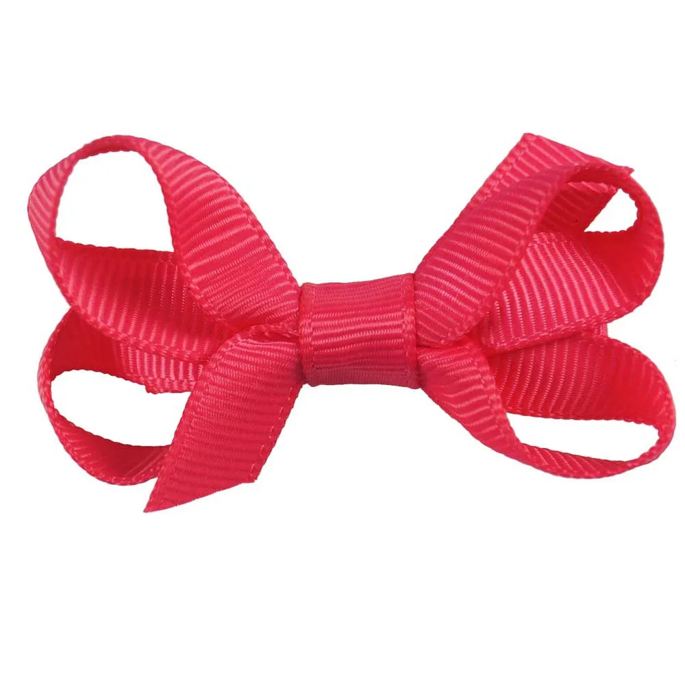 2 Pcs/lot 2&quot Small Mini Solid Hairbows Sweet Grosgrain Ribbon Hairgrips Simple Soft Hairbow For Kids Hairpins Hair Accessories |