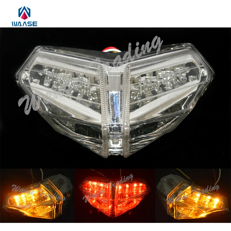 

waase Rear Tail Brake Turn Signals Integrated Led Light Lamp Clear Lens For 2007 2008 2009 DUCATI 1098 R/RTB/S 1098R 1098S