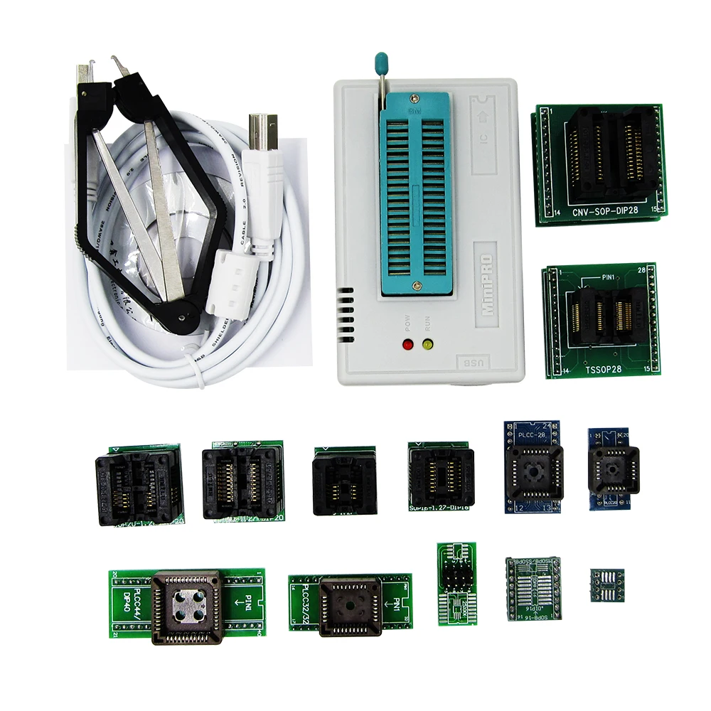 Программатор TL866II + 13 универсальных адаптеров программатор PLCC Extractor TL866 AVR PIC Bios 51 MCU