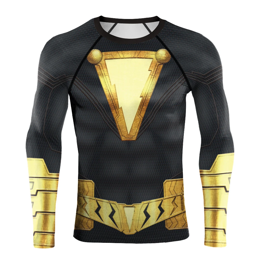 VIP Мода новейшие комиксы топы Мужские комиксы Косплей Shazam 3D печатные футболки мужские компрессионные рубашки реглан рукав костюм