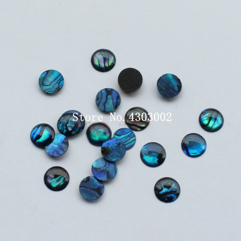 100 шт./лот 8 мм натуральный круглый кабошон синий Абалон перламутровая оболочка