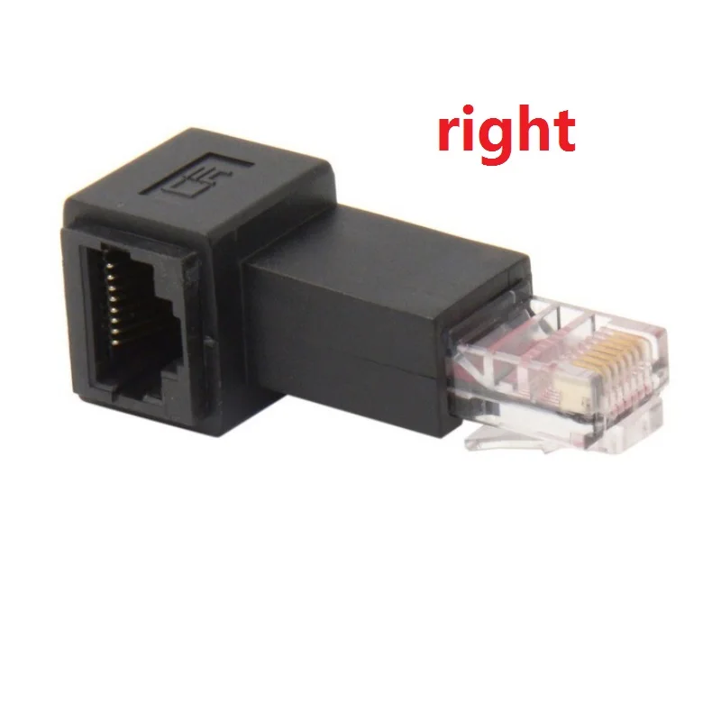 Вверх под левый правый угловой 90 градусов угол RJ45 Женский к мужскому сетевой