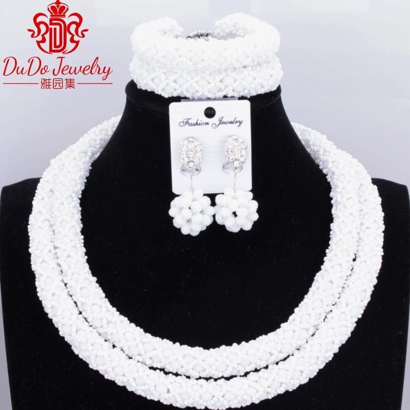 Модный свадебный комплект ювелирных изделий для вечеринки молочный белый