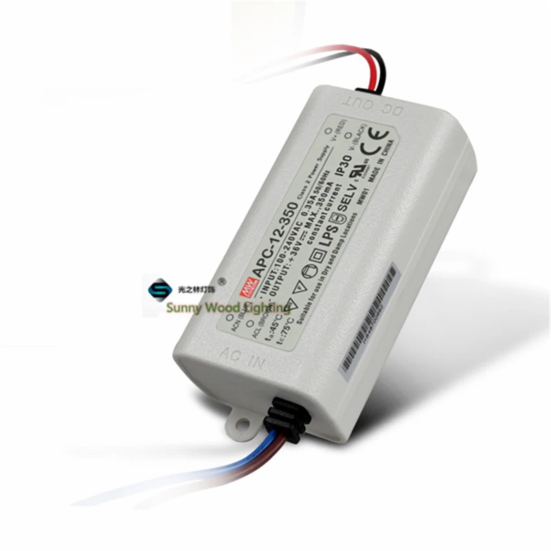 100-240Vac to 9-36VDC ,12.6W ,350ma constant current  UL ,LPS,SELV listed power supply APC-12-350