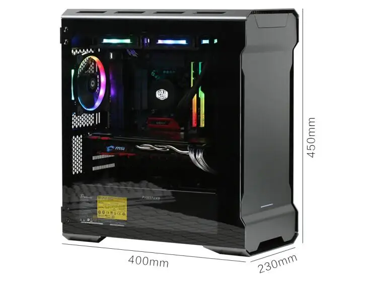 PHANTEKS PK-314ETG чехол для компьютера Настольный чехол из закаленного стекла - Цвет: Black ATX