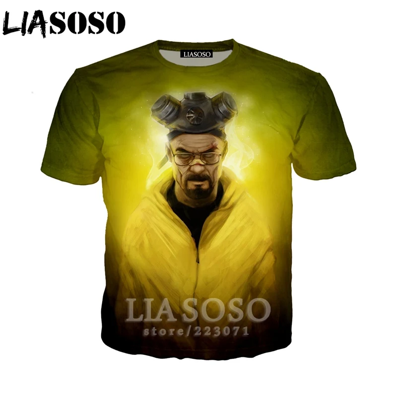 LIASOSO Летний Новый мужской женский модный свитшот 3D принт сериал Breaking Bad футболка с
