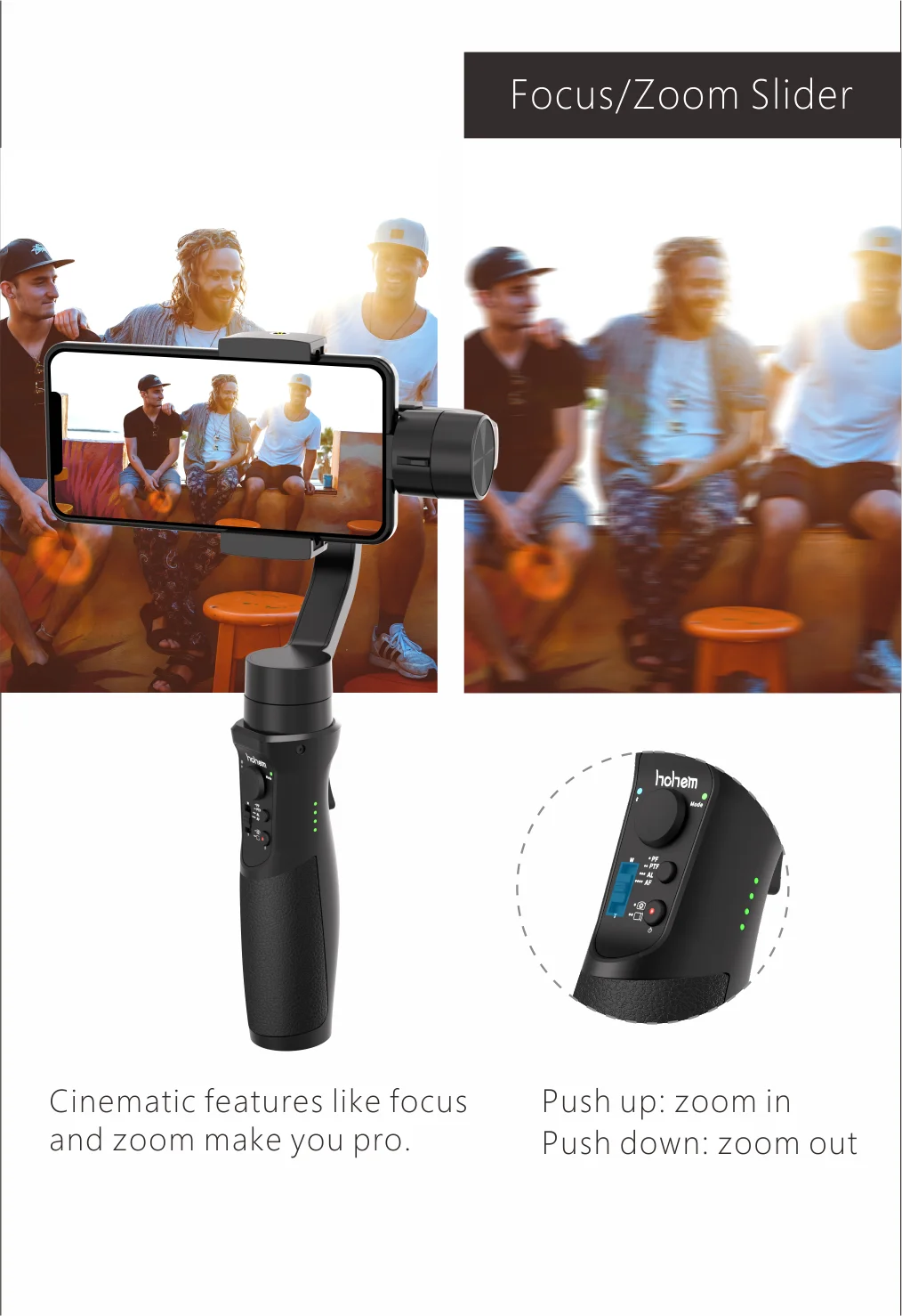 Hohem iSteady Мобильный плюс смартфон шарнирный стабилизатор для камеры Gopro 3-осевой портативный монопод с шарнирным замком для iPhone Andriod huawei samsung Gopro