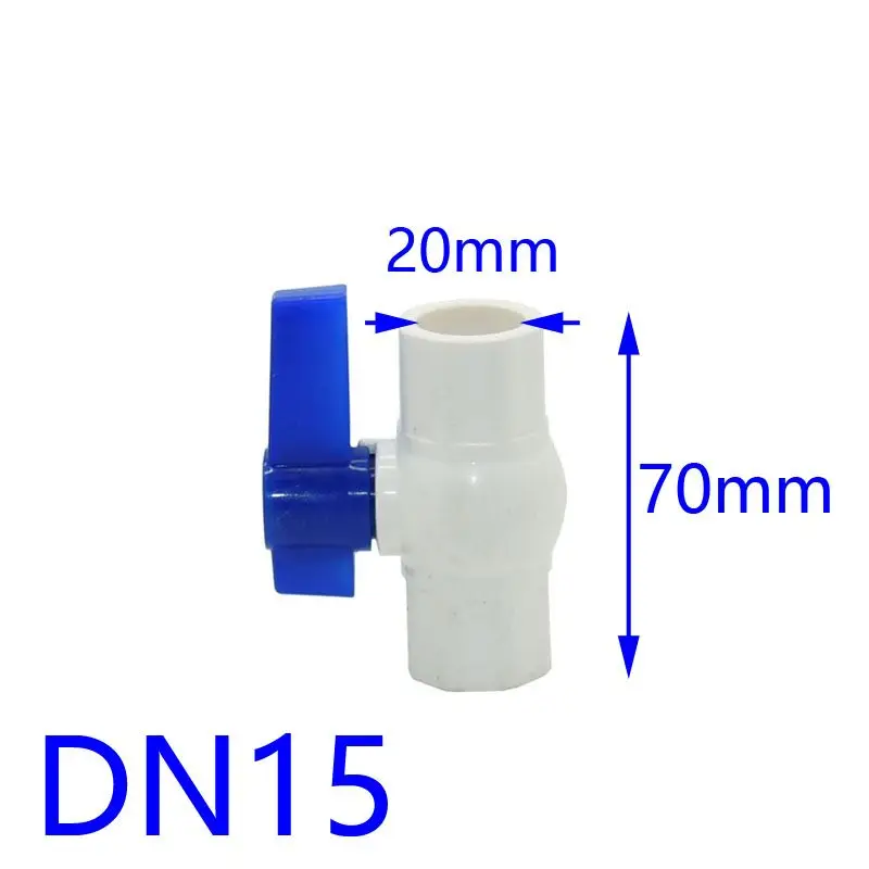Шаровой клапан из ПВХ dn15 dn25 клапан управления потоком воды dn20 " 1/2" 3/4 дюймов соединитель водопровода 1 шт