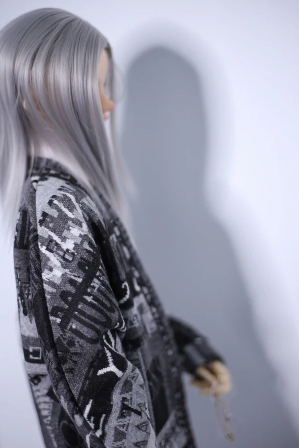 Одежда для куклы BJD на 1/3 1/4 1/6 размер MSD дяди черный и серый узор кардиган с