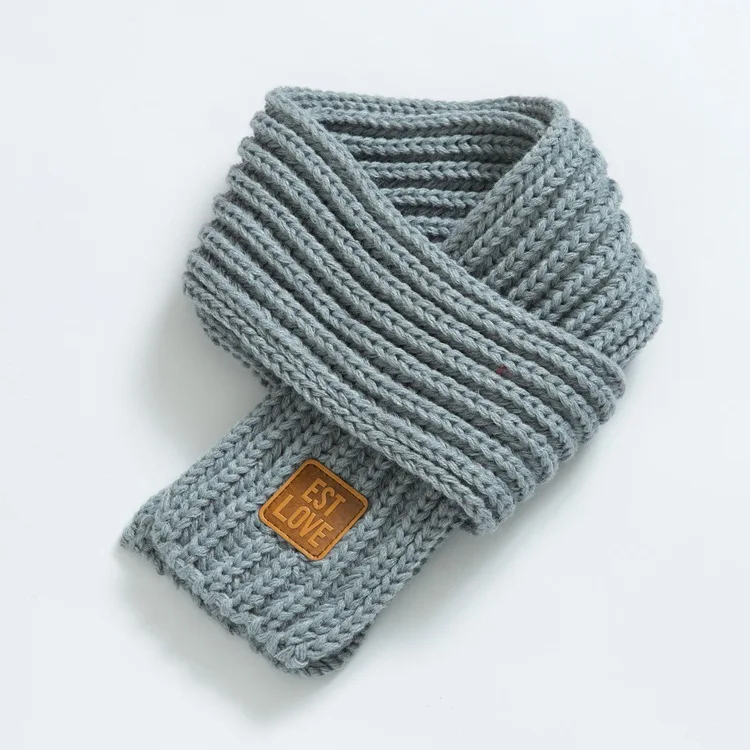 New Knitted Children's Warm Small Scarf Autumn and Winter Solid Color Woolen | Аксессуары для одежды