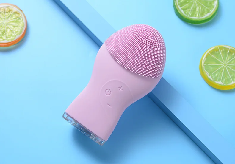 pink Мини Водонепроницаемая силиконовая электрическая щетка для чистки лица Портативная стиральная машина устройства для очищения лица Очиститель лица 3 цвета - Цвет: pink