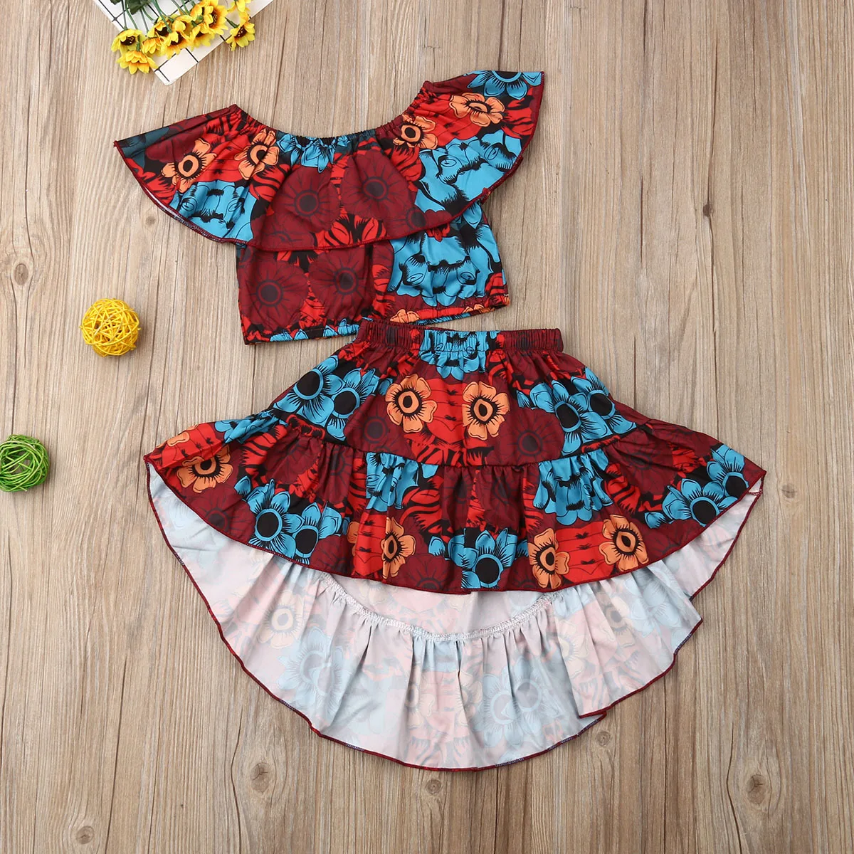 Комплект одежды из 2 предметов для новорожденных и маленьких девочек Красная