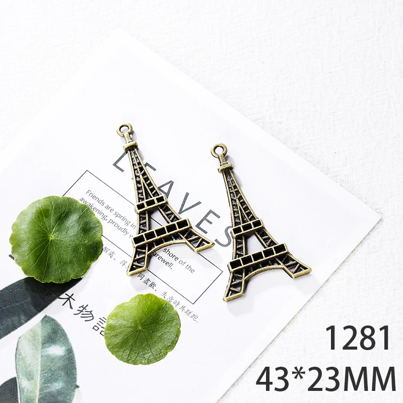 

43*23mm 6pcs Eiffel Tower Alloy Pendant For Diy Jewelry Making 2 Colors Antique Silver Antique Bronze No.1281