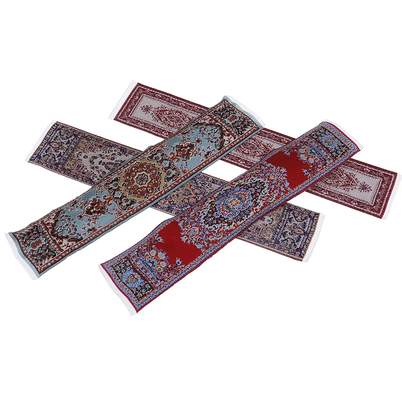 

1:12 Dollhouse Miniature Floral Print Woven Floor Carpet Rug Dollhouse Decoration Kit Miniature Carpet Dolls Accessories