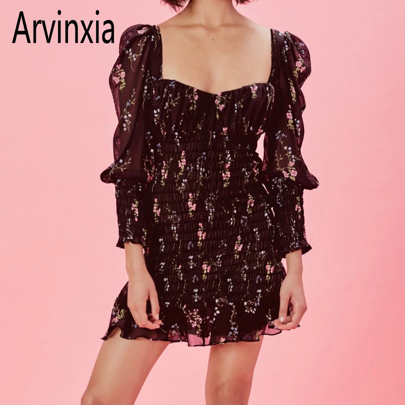 Arvinxia Сексуальное Женское летнее платье с цветочным принтом модное женское