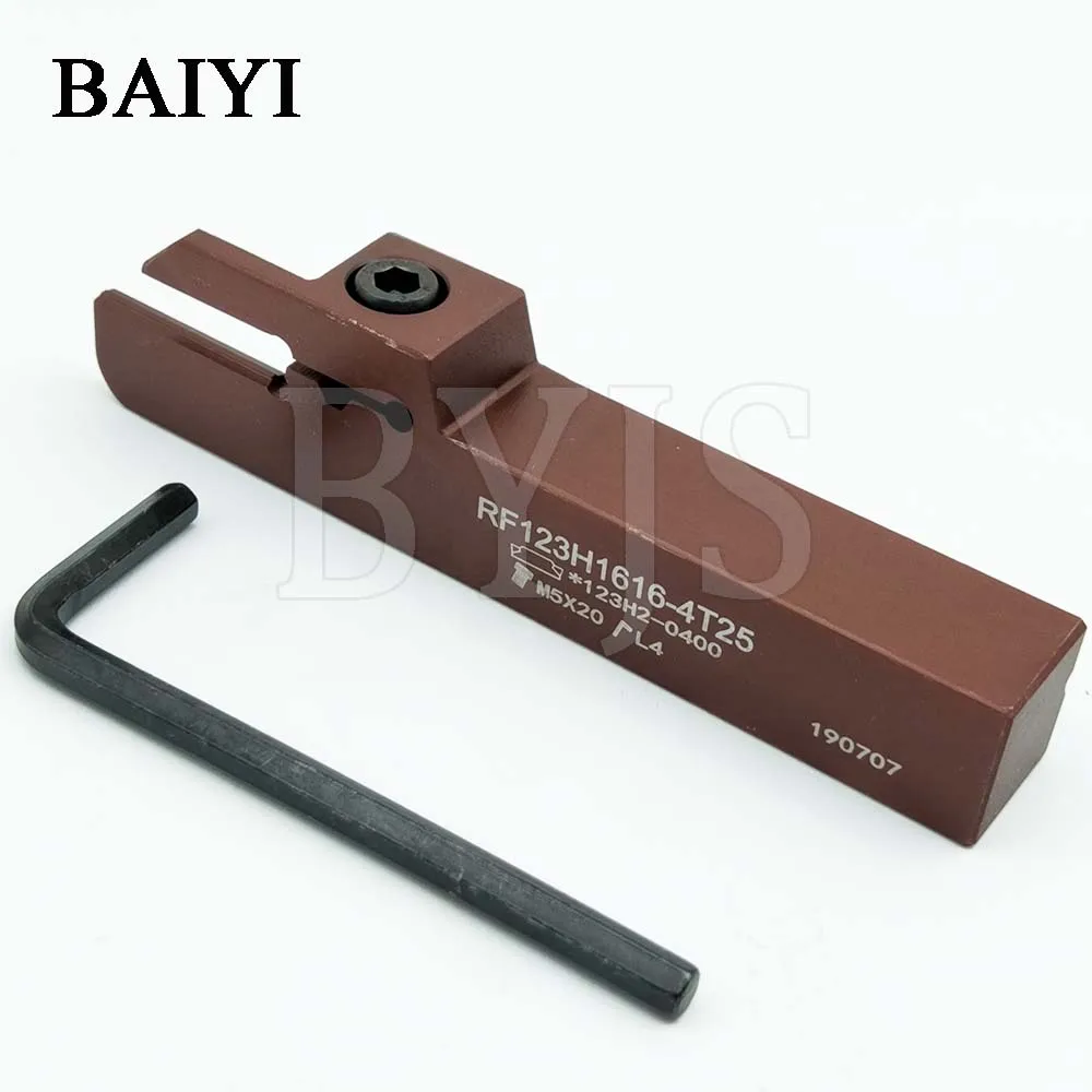 

Lathe tool RF123H13-1616B holder RF123H1616-4T25 CNC turning tool suit lathe boring bar for N123H2-0400 4mm grooving inserts